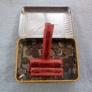 Roll of 50 1943 US Steel Pennies Circulated Condition, Three Rolls Available